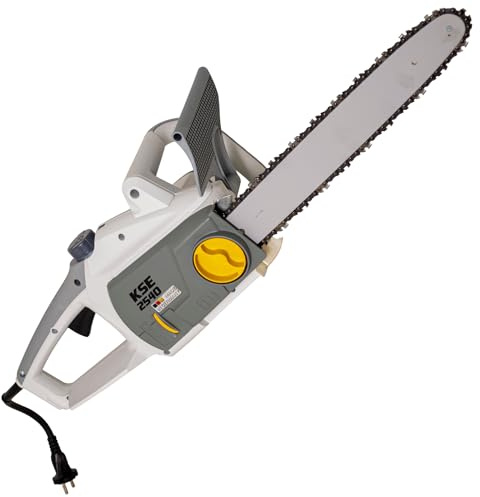 IKRA Elektro Kettensäge KSE 2540, Schnittlänge 40cm, 2500W, Made in Germany | Leistungsstarke Motorsäge für saubere Schnitte, metallverstärktes Profigetriebe, werkzeuglose Kettenmontage & Kettenspannung