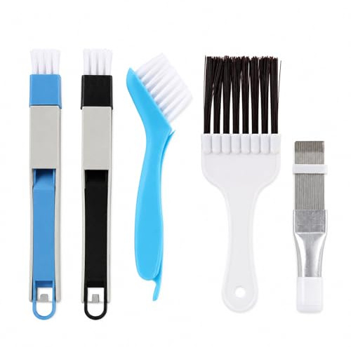 5PCS Pièces Brosse Nettoyage, Kit Nettoyage Climatisation Split, Nettoyant Climatisation Maison pour Radiateurs, Condenseurs, Évaporateurs et Ailettes de Climatiseur