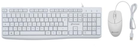 Vetrineinrete® Kit tastiera mouse cablata bianca computer 104 tasti USB