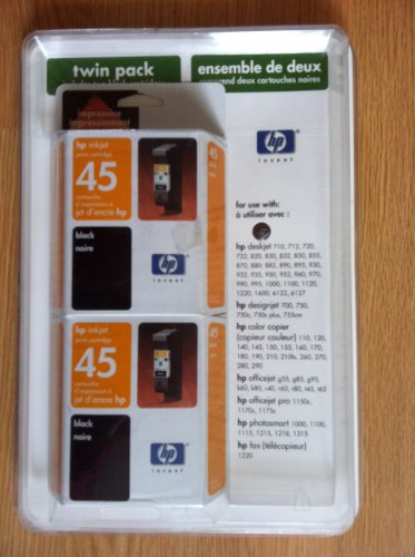 HP Nr. 45 Tintenstrahldrucker-Patronen, Schwarz, Doppelpack