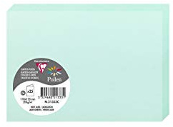 Clairefontaine 21333C Packung mit 25 Doppelkarten Pollen, 210g, in Format C6, 110 x 155mm, jadegrün