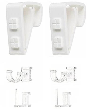 2 Crochets Réversibles, Supports Pour Tringles à Rideaux, Sans Perçage ni Vissage, Pour Tringles Ø de 7 à 12 mm de Diamètre