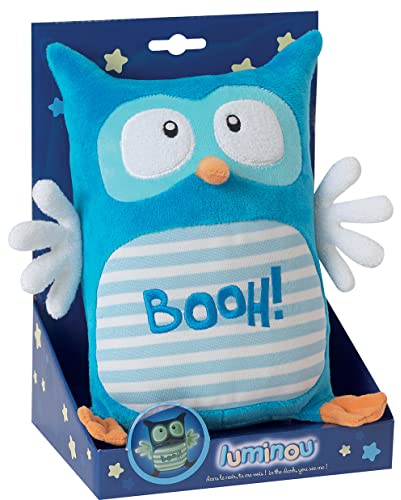 Jemini LUMINOU BOOH HIBOU BLEU PELUCHE LUMINEUSE NATURELLE FONCTIONNE SANS PILE +/- 20 CM