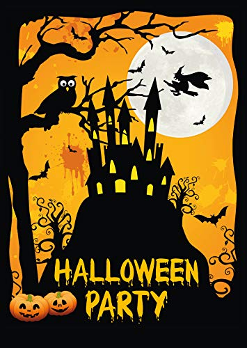 EDITION COLIBRI 12 Einladungskarten Halloween – Spuk Schloss: Einladungen zur gruseligen Party/Feier mit Spuk-Schloss, Halloween Einladungskarten Kinder, Hexe und Kürbissen (10847DE)