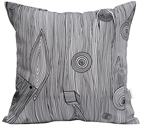 TangDepot 100% Cotton Floral Pillow Cover 20x20 S25 Wood Grain
