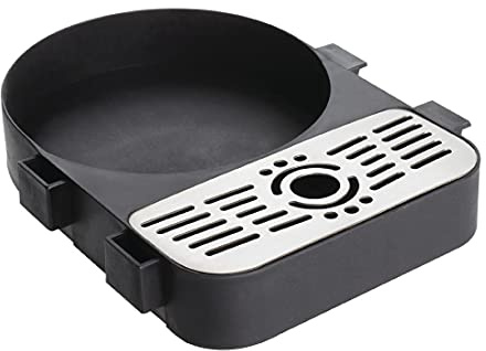 Olympia Airpot Drip Tray with Steel Insert Dishwasher Safe, Black | Fits DL164 5L hot drink dispensers to catch spills, measuring 40x260x205mm to keep beverage service stations clean.