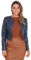 Kunstleder Jacke Kurze Bolerojacke, Marineblau (4432), M, 4432-NVY-M