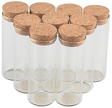 12pcs Bocaux en Verre De Tube à Essai Transparente avec Bouchon en liège, capacité De Stockage De 40ml, diamètre extérieur du Fiole De Tube à Essai De 30 mm (12, 40ml)