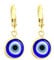 Remi Bijou Ohrringe Rund Türkisches Auge Nazar Boncuk Evil Eye (Gold)