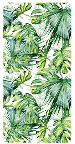 Ommda Fensterfolie Sonnenschutz Hitzeschutz Lichtdurchlässig 3D Pflanzen und Blumen Muster Fensterfolie Sichtschutz Selbstklebend Statisch Klebefolie Lichtblick Ohne Kleber,CM1023-6,58x120cm