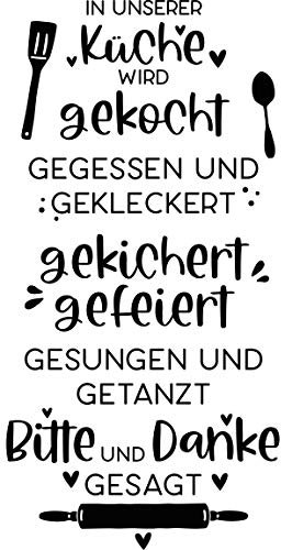 Bilderwelten Wandtattoo - In unserer Küche Wird gekocht Schokobraun 80 x 40cm
