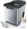 Eiswürfelmaschine Edelstahl, Eiswürfelbereiter, ice maker maschine 1,8 Liter Eiswürfelbereiter, Eismaschine mit Kühlung, Eiswürfel Größen small und large, Status LEDs ABS BPA frei, silber edelstahl