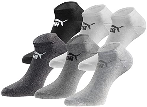 PUMA Sneakersocken 18 Paar Pack Statement Edition Damen und Herren | Baumwollmischung, elastischer Bund, flache Zehennaht, niedrige Schafthöhe, farbiger Mix, geeignet für Alltag, Büro, Freizeit.