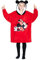 Disney Felpa Oversize Bambina Ragazza con Cappuccio Mickey Minnie Stitch (Rosso)