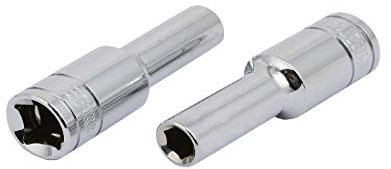 New Lon0167 3/8-inch Square Drive 7mm Hex 6 Point Deep Impact Socket Silver Tone 2pcs(3/8-Zoll-Vierkant 7mm-Sechskant-6-Punkt-Deep-Impact-Buchse Silberfarbton 2St