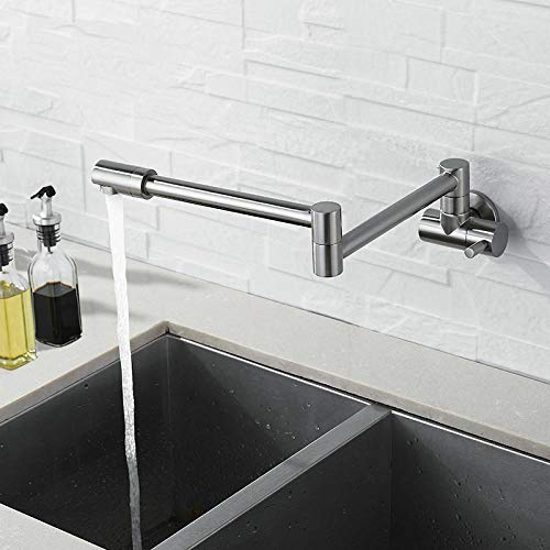 Grifos Cocina Fregadero Grifo Monomando Abatible De Pared Para Fregadero Baño Cocina Grifo Giratorio 360 Grados