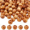 OLYCRAF 120pcs Naturholzperlen Gestreifte Holzperlen Runde Holzperlen 10mm Durchmesser 2~3.5mm Loch Holz Handwerksperlen Makramee Gefärbt Perlen Lose Abstandsperlen Für Handwerk DIY Handgefertigte
