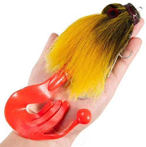 Cyhamse Lake Top Water Fishing Lures Mouse Shape, Artificial Mouse Fishing Bait for Freshwater, Saltwater, Topwater Bass/Trout/Pike Fishing, Soft Fishing Swimbait