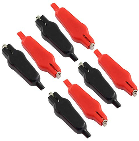 TAODAN Lot de 8 pinces crocodiles isolées de couleur rouge et noir 20 A