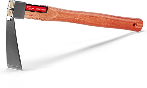 MOONTERGEER Garten Hacke klein Handhacke Einhand-Pflanzhacke Handhacke Gartenhacke Holzgriff Gartenwerkzeuge 38.5 cm