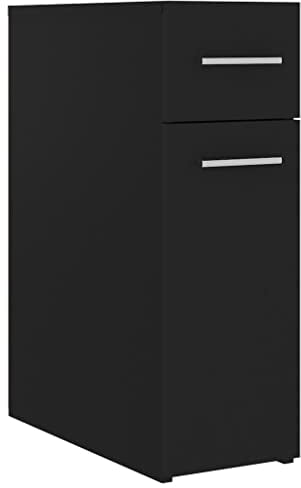 vidaXL Apothekerschrank Schwarz 20x45,5x60 cm Holzwerkstoff