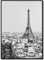 Rahmenbild Paris La Tour Eiffel | Wandbild mit Rahmen Hochformat | Bild Poster Stadt | Herbst Eiffelturm hell | dünner filigraner Rahmen | Wohnzimmer Büro | schwarz weiß | 50 x 70 cm