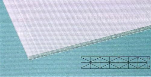 Polycarbonat Hohlkammerplatten - Stegplatten 16 mm - EXOLON IQ-Relax - Fachwerk - opal weiß - stark wärmedämmend durch Reflektion der Sonneneinstrahlung (5000)