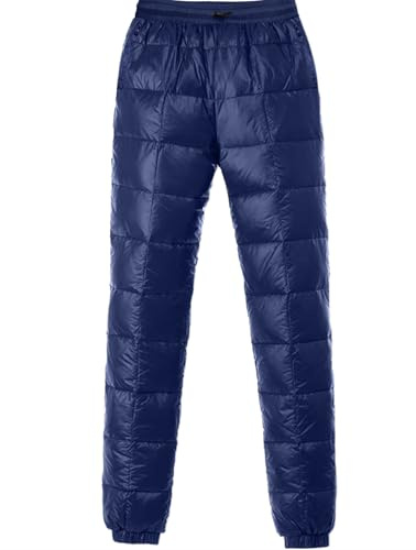 HOTIAN Pantalon en duvet pour femme - Ultra léger - Chaud - Pantalon de jogging - Coupe-vent - Imperméable - Chaud