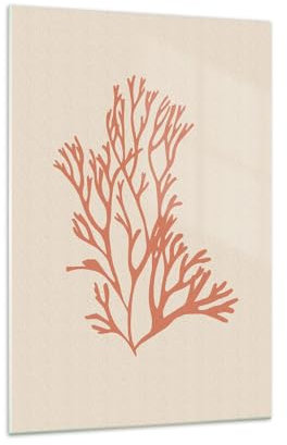 Bilder auf Glas 70x100cm Glasbild Koralle Korallenriff Minimalismus Groß Wanddeko Bild im Glas Schlafzimmer Küche Deko Wandbilder Dekoration Wohnzimmer Modern Wall Wand Kunstdruck Art GPA70x100-6118
