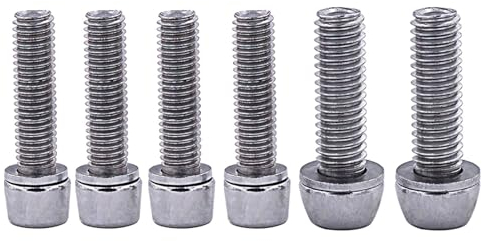 Yundxi Fahrrad Vorbau Schraube, MTB Schrauben Vorbauschraube 4pcs M5*20mm und 2pcs M6*20mm Fahrradschraube Feste Schrauben mit Unterlegscheiben für Rennrad Vorbau (Silber)