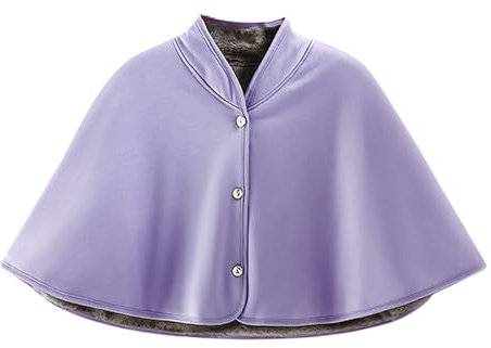 RUIXIA Poncho Polaire Femme Châle Polaire Hiver Cape Courte Chaude avec Boutons pour Hiver Couverture Chaude Cape Châle D'épaule Chaude pour Maison Bureau