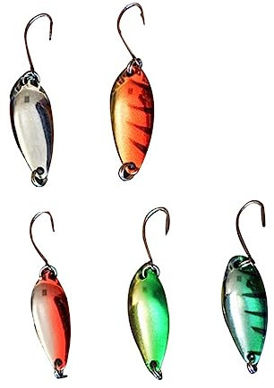 BESPORTBLE 5pezzi Cucchiaini Da Pesca in Metallo Esche Da Pesca Paillettes Di Esche Rigide Amo Singolo Attrezzatura Da Colori Assortiti