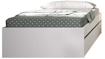 DEKIT GRUPO RIMOBEL LAGO - Aro de cama 90X190 con dos cajones - BLANCO - 40,3 x 95,8 x 194,8