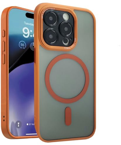 SNZ Case for iPhone 12 Pro Max, Standard Mobile Phone Cases Compatible with MagSafe, Yellowing-Resistant and Magnetic Protective Case for iPhone 12 Pro Max Case, Coral Orange