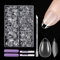 Extra Short Almond False Nails Set, EARLMONI 432Pcs Gel Nail Tips for Acrylic extensions, Almond Nail Tips with Glue, Nail File, Cuticle Pusher, 12 Size Full Cover Nail Tips for Gel Extensions XXS