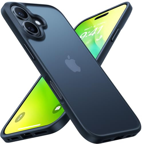 TORRAS Guardian für iPhone 16 Hülle [TOP Militärschutz mit 360° Airbags] Samtweiche Haptik Kratzfest Stoßfest Case mit Abnehmbare Knöpfe Matt Schutzhülle für iPhone 16 Handyhülle Schwarz