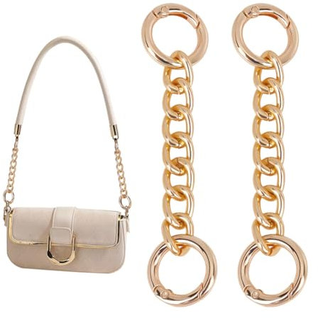 UNICRAFTALE 2 Stück Kurze Taschenketten Geldbörsenriemenver Längerung 10.55cm Goldene Handtaschen Verlängerungskette Schulterriemen für Taschen Für Crossbody Schulter Handtaschen Taschen Zubehör