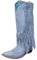 Damen Western Fransen Stiefel Atmungsaktiv Wildleder Lässige Stylische Einfarbig Klassische Cowboystiefel Elegante Nach Oben Gerichtete Spitze Spitze Dicke Sohle Dicker Absatz Halbhohe Kniestiefel