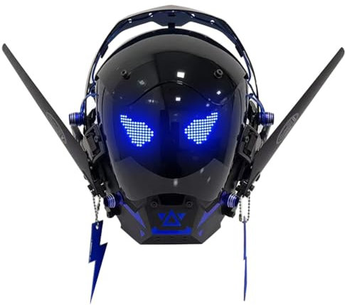 Metalakaer Punk Mask Cosplay for Men, Future Punk Mechanical Mask Cosplay Halloween Mask, Party Music Festival Costume Props