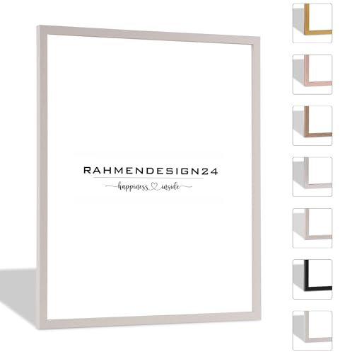 Rahmendesign24 Bilderrahmen Nero 60x84 Weiß (Matt) Fotorahmen, Wechselrahmen, Posterrahmen, Puzzlerahmen, schmaler Bilderrahmen