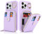 SailorTech iPhone 15 Pro Max Case with Ring Stand, Credit Card Holder - Purple Leather Wallet Case
