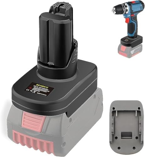 Adapter für Bosch 18V Zu 12V Adapter,für Bosch Professional System BAT609 BAT610 BAT618 BAT619 Akku GBA 18V Akkus Konvertieren auf für Bosch 10,8V und 12V System Elektrowerkzeug Akku Konverter