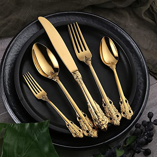 HONGYEMY Besteckset, Besteckset für 12 Personen, 60-teilig. Luxuriöse Bestecksets, hochglanzpoliertes Besteckset, Elegantes Tafelbesteck für Zuhause/Import