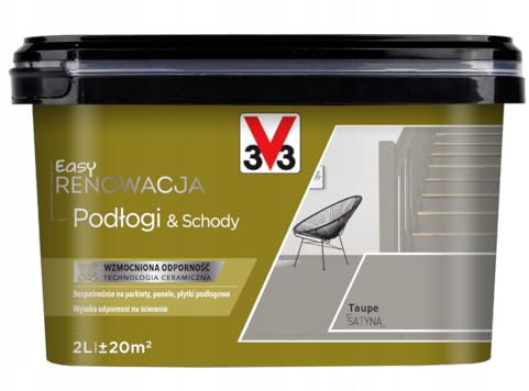 V33 Boden- & Treppenfarbe – Ohne Schleifen & Grundierung – Hochdeckend, abriebfest, wasserfest – Für Parkett, Laminat & Fliesen – Innenbereich – 2L - Taupe