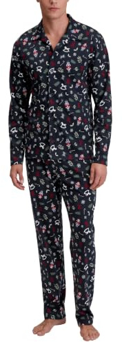 CALIDA Family & Friends Pyjama, lang Herren | durchgeknöpfter Schlafanzug, weiche Interlock-Qualität und angenehm wärmender Komfort