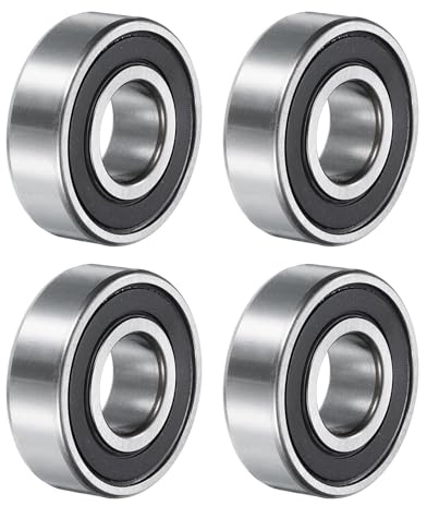 QUARKZMAN 6202-2RS Rillenkugellager, 4 Stück 15mm I.D x 35mm O.D x 11mm dick C3 Doppelgummiabdichtung Chromstahl (ABEC5, Schwarz)