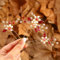 IYOU Braut Hochzeit Haarnadeln Rot Blume Haarspangen Blatt Kristalle Abschlussball Brautjungfer Haarschmuck für Frauen (3 Stück)