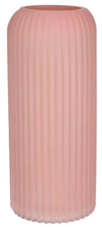 INNA-GLAS Dekovase ALBURGIS mit Rillen, Glas, Altrosa-matt, 25cm, Ø10cm | Blumenvase