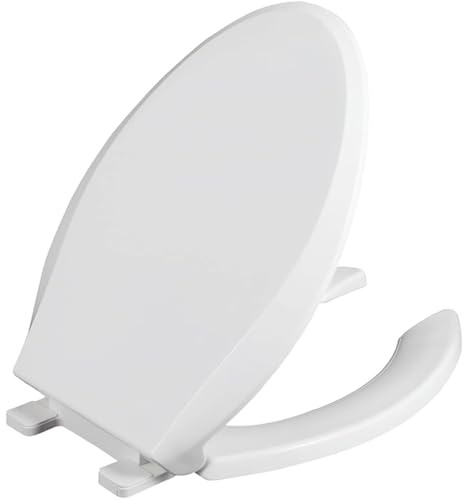 Brigtviee Wc Sitz Mit Absenkautomatik,V-FöRmig,Toilettensitz Vorne Offener, Sanft SchließEnd Und for Perfekte Passform,VerläNgerung, Polypropylen-Material, Weiß,Einfache Reinigung,36 * 46cm