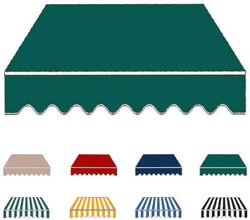 YCBTPS Lona De Repuesto para Toldo Exterior 3.0x2m, Tela De Repuesto para Toldo, Lona Recambio Jardín Patio Terraza Balcón(Dark Green,2x1.5m(6.5x5ft))